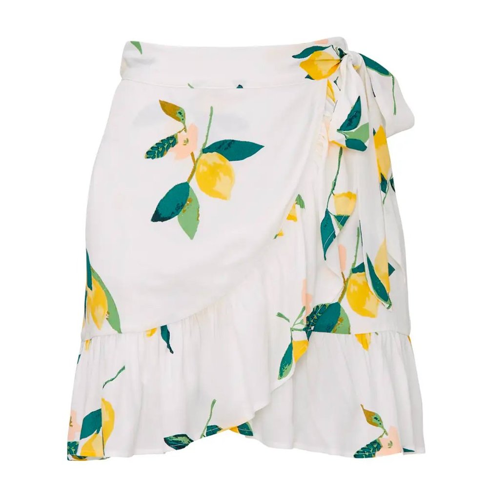 Rails Etienne Skirt- Lemon Print Printed Crepe Skirt- Size Medium